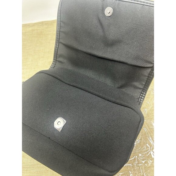 Burberry Wristlet Clutch Soft Toiletry Zip Bag Pouch Black Logo Medium Unisex - Picture 2 of 6